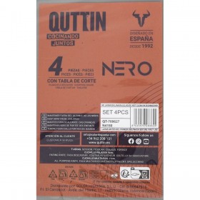 Set di Coltelli Quttin Nero 4 Pezzi (6 Unità)