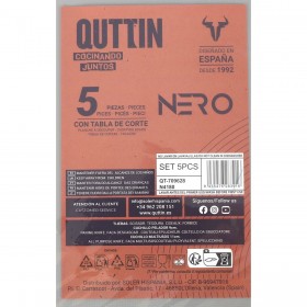 Set di Coltelli Quttin Nero 5 Pezzi (4 Unità)