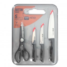 Set di Coltelli Quttin Nero 5 Pezzi (4 Unità)