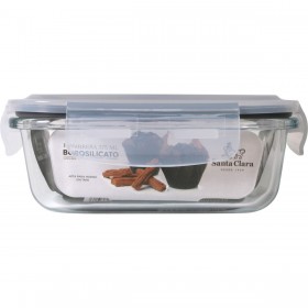 Porta pranzo Ermetico Santa Clara Trasparente Rettangolare 375 ml (12 Unità)