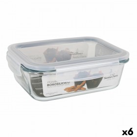 Porta pranzo Ermetico Santa Clara Trasparente Rettangolare 1L (6 Unità)