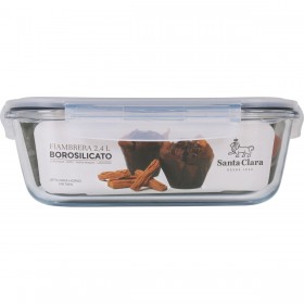 Porta pranzo Ermetico Santa Clara Trasparente Rettangolare 2,4 L (4 Unità)