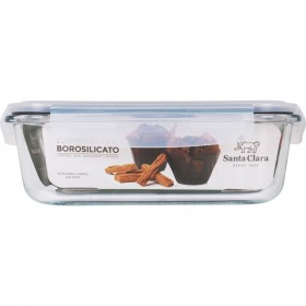 Porta pranzo Ermetico Santa Clara Trasparente Rettangolare 1,5 L (6 Unità)