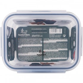 Porta pranzo Ermetico Santa Clara Trasparente Rettangolare 1,5 L (6 Unità)