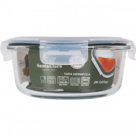 Porta pranzo Ermetico Santa Clara Trasparente Ø 17 cm 0,9 l (6 Unità)