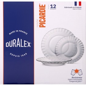 Servizio di Piatti Duralex Picardie Trasparente 12 Pezzi (2 Unità)
