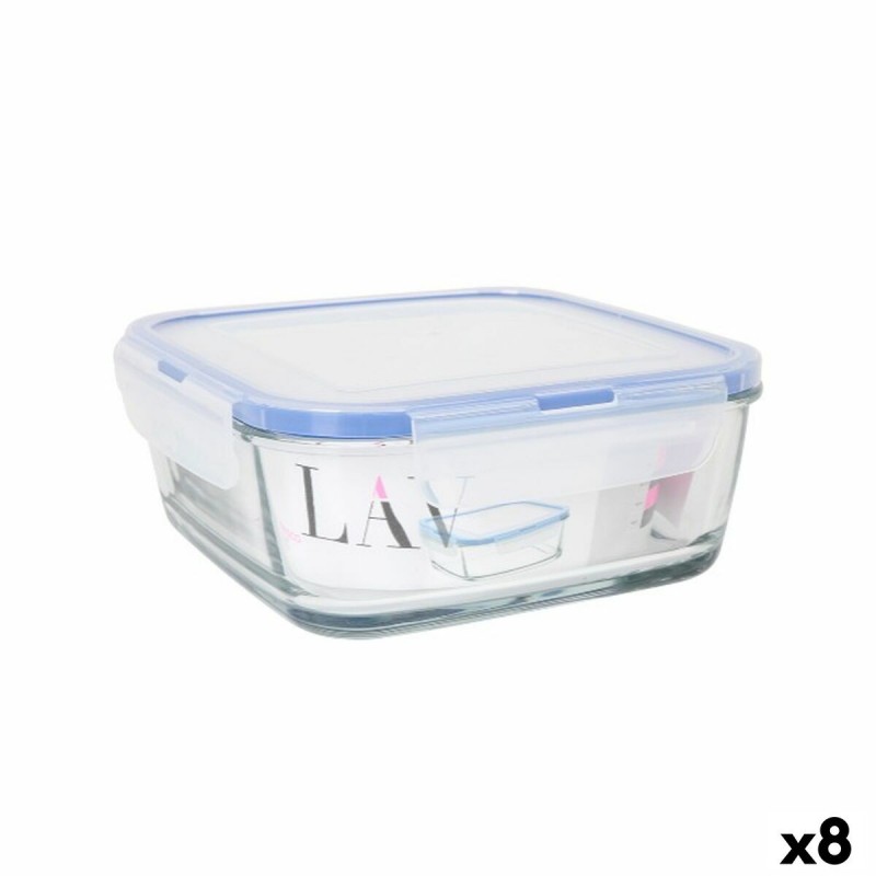 Porta pranzo Ermetico LAV Azzurro Trasparente 1,15 L (8 Unità)