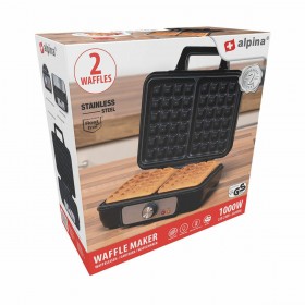 Macchina da Waffle Alpina 1000 W Argentato
