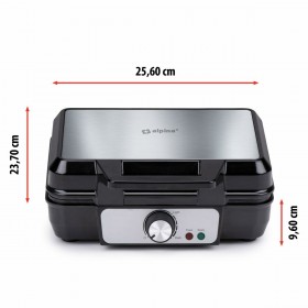 Macchina da Waffle Alpina 1000 W Argentato