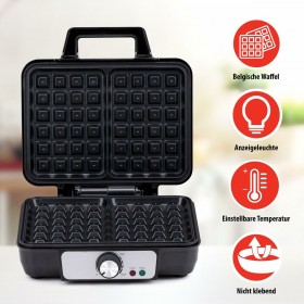 Macchina da Waffle Alpina 1000 W Argentato