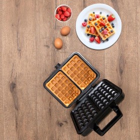Macchina da Waffle Alpina 1000 W Argentato