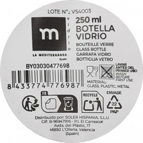 Bottiglia di Vetro La Mediterránea 250 ml 0,25 L (24 Unità)