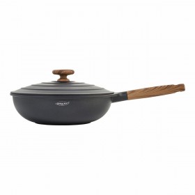 Padella Wok Oroley Nature Legno Alluminio fuso 30 cm