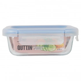 Porta pranzo Ermetico Quttin Trasparente Rettangolare 375 ml (12 Unità)