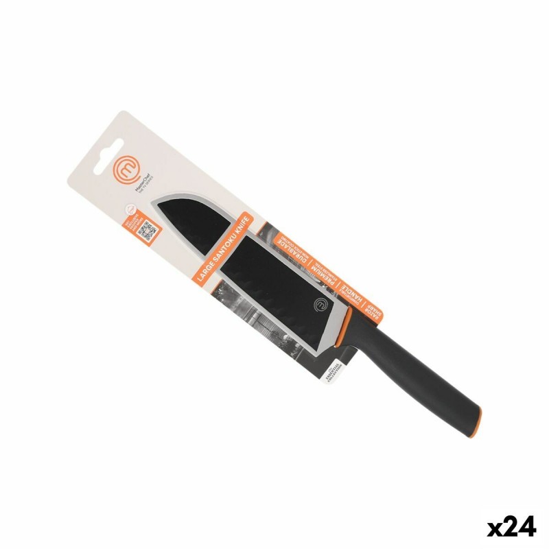 Coltello da Cucina MasterChef Nero Argentato 18 cm (24 Unità)