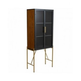 Armadio Alexandra House Living Marrone Vetro Legno di abete Legno MDF 35 x 155 x 64 cm