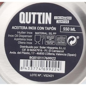 Oliera Quttin Argentato Acciaio inossidabile 550 ml (12 Unità)