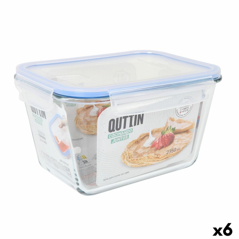 Porta pranzo Quttin Rettangolare 2,35 L (6 Unità)