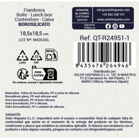 Porta pranzo Quttin Quadrato 1,8 L (6 Unità)