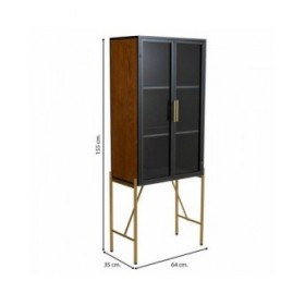Armadio Alexandra House Living Marrone Vetro Legno di abete Legno MDF 35 x 155 x 64 cm