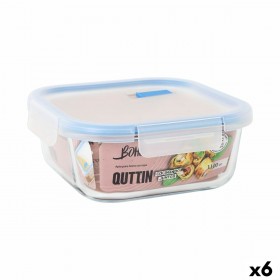 Porta pranzo Ermetico Quttin Boho Trasparente 1,1 L (6 Unità)