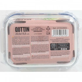 Porta pranzo Ermetico Quttin Boho Trasparente Rettangolare 1 L (6 Unità)