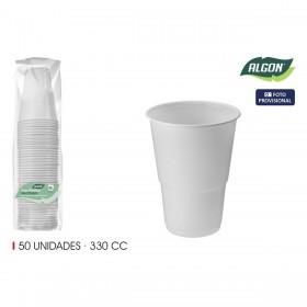Set di Bicchieri Algon Bianco 330 ml 50 Pezzi (12 Unità)