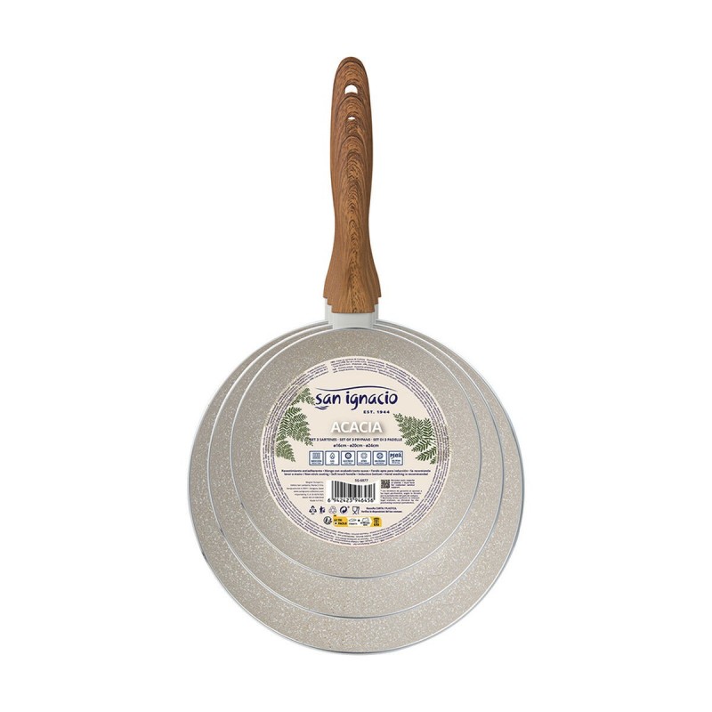 Set di padelle San Ignacio Crema Alluminio Ø 16 x 3,5 cm Ø 20 x 4,5 cm Ø 24 x 4,5 cm 3 Pezzi