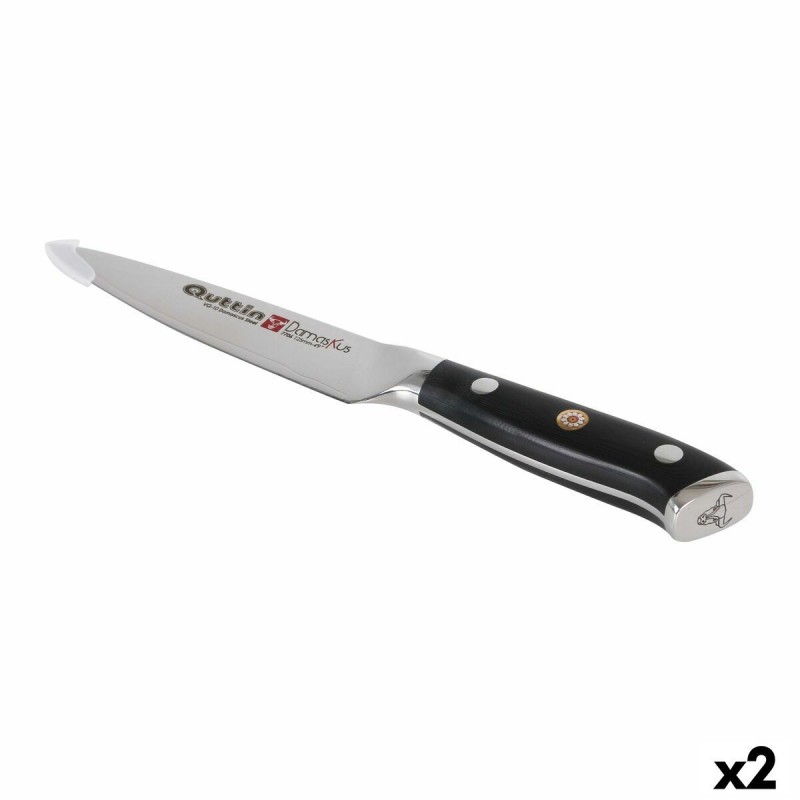 Coltello da Cucina Quttin Damaskus Nero Argentato 12 cm (2 Unità)
