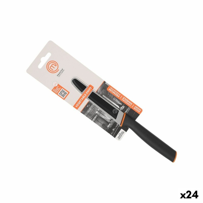 Coltello Pela Verdure MasterChef Nero Argentato 11,5 cm (24 Unità)