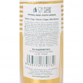 Set di Bicchieri Algon Dorato 200 ml 10 Pezzi (18 Unità)