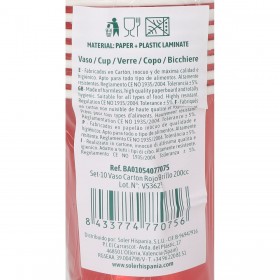 Set di Bicchieri Algon Rosso 200 ml 10 Pezzi (18 Unità)