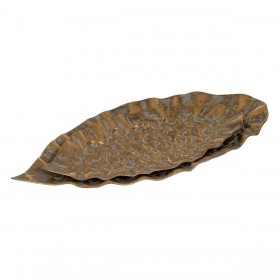Vassoio per aperitivi Dorato Ferro Fogli 52,5 x 25,5 x 5 cm (2 Unità)