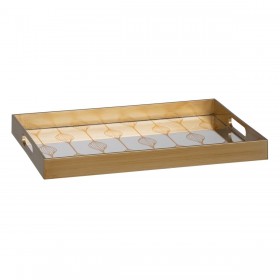 Vassoio per aperitivi Dorato PVC Cristallo 45 x 31 x 4,2 cm (2 Unità)