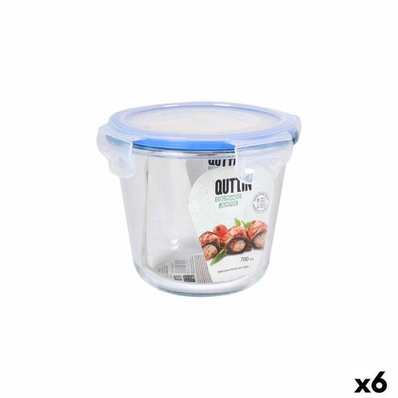Porta pranzo Ermetico Quttin Trasparente 700 ml (6 Unità)