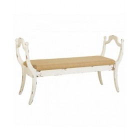 Panca Alexandra House Living Bianco Spugna Legno di abete Legno MDF 45 x 78 x 139 cm