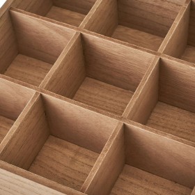 Scatola per Infusioni Naturale Cristallo Pino Legno MDF 24 x 24 x 8 cm