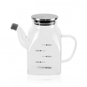 Oliera La Mediterránea Trasparente Argentato Metallo Vetro Borosilicato 0,5 L (12 Unità)