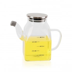 Oliera La Mediterránea Trasparente Argentato Metallo Vetro Borosilicato 0,5 L (12 Unità)