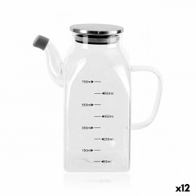 Oliera La Mediterránea Trasparente Argentato Metallo Vetro Borosilicato 0,75 L (12 Unità)