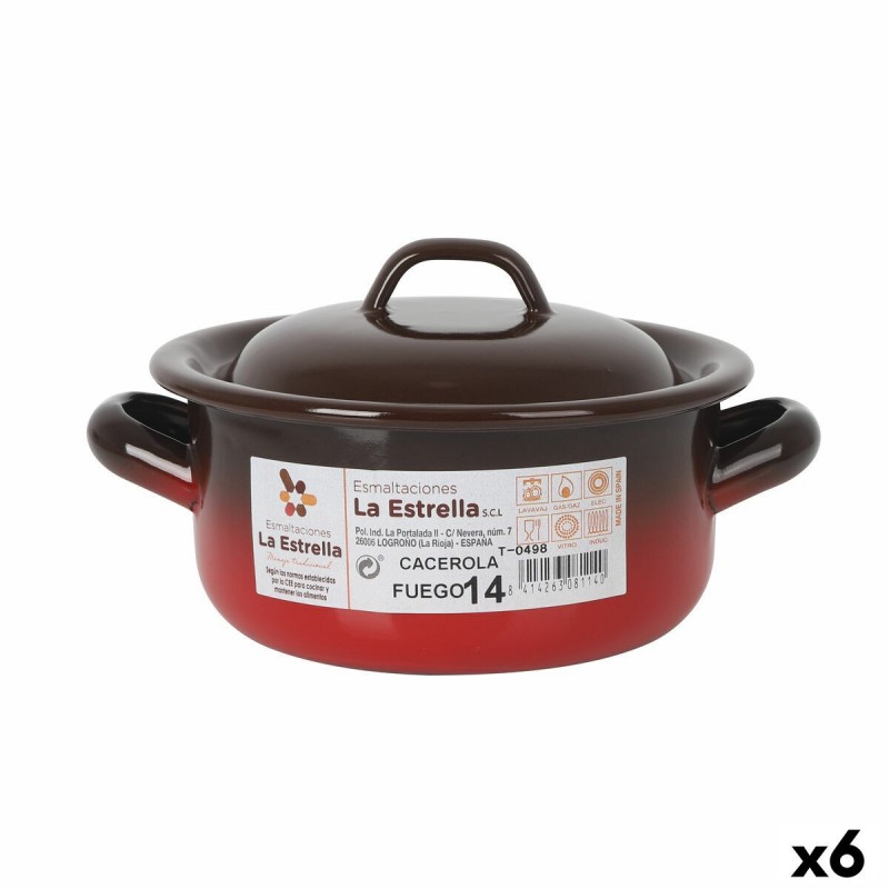 Casseruola La Estrella Fuego 1L Ø 14 x 7 cm (6 Unità)