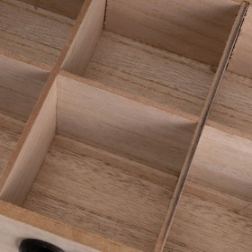 Scatola per Infusioni HEARTS Nero Naturale Poliresina Legno MDF 24 x 17 x 7 cm