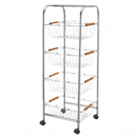 Carrello per Verdure Argentato Ferro 28 x 26 x 78 cm