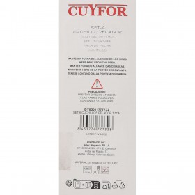 Set di Coltelli per Pelare Cuyfor Nero Argentato Acciaio inossidabile 7,5 cm 6 Pezzi (24 Unità)