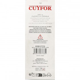 Set di Coltelli per Carne Cuyfor Nero Argentato 12 cm 6 Pezzi (24 Unità)