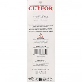 Set di Coltelli Cuyfor Filo Nero Argentato 6 Pezzi (24 Unità)