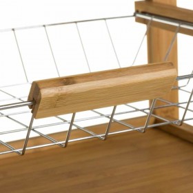 Carrello per Verdure Naturale Metallo Bambù 60 x 36 x 80 cm