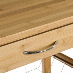 Carrello per Verdure Naturale Metallo Bambù 60 x 36 x 80 cm
