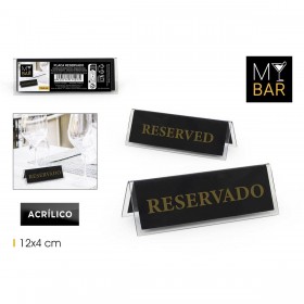 Targhetta di identificazione My Bar RESERVADO / RESERVED 12 x 4 cm 2 mm 24 Unità
