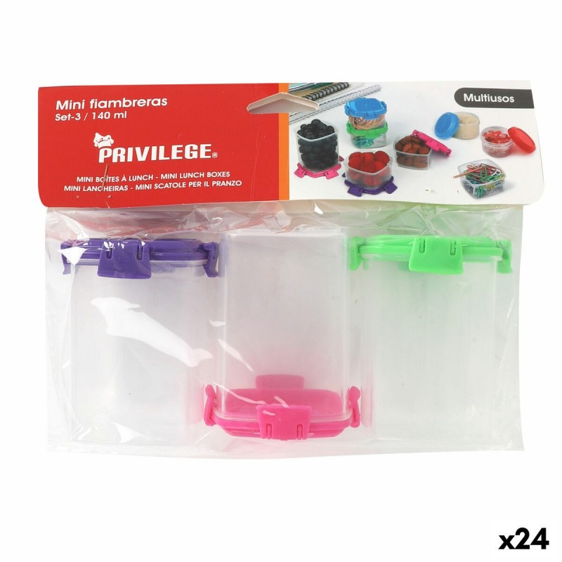 Set di scatole porta pranzo Privilege 140 ml 6,8 x 5 x 5 cm 3 Pezzi (24 Unità)